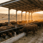 Modern besi işletmesinde yemlikte beslenen besi sığırları