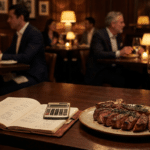 Steakhouse masasında dry aged porsiyon ve maliyet hesabı defteri