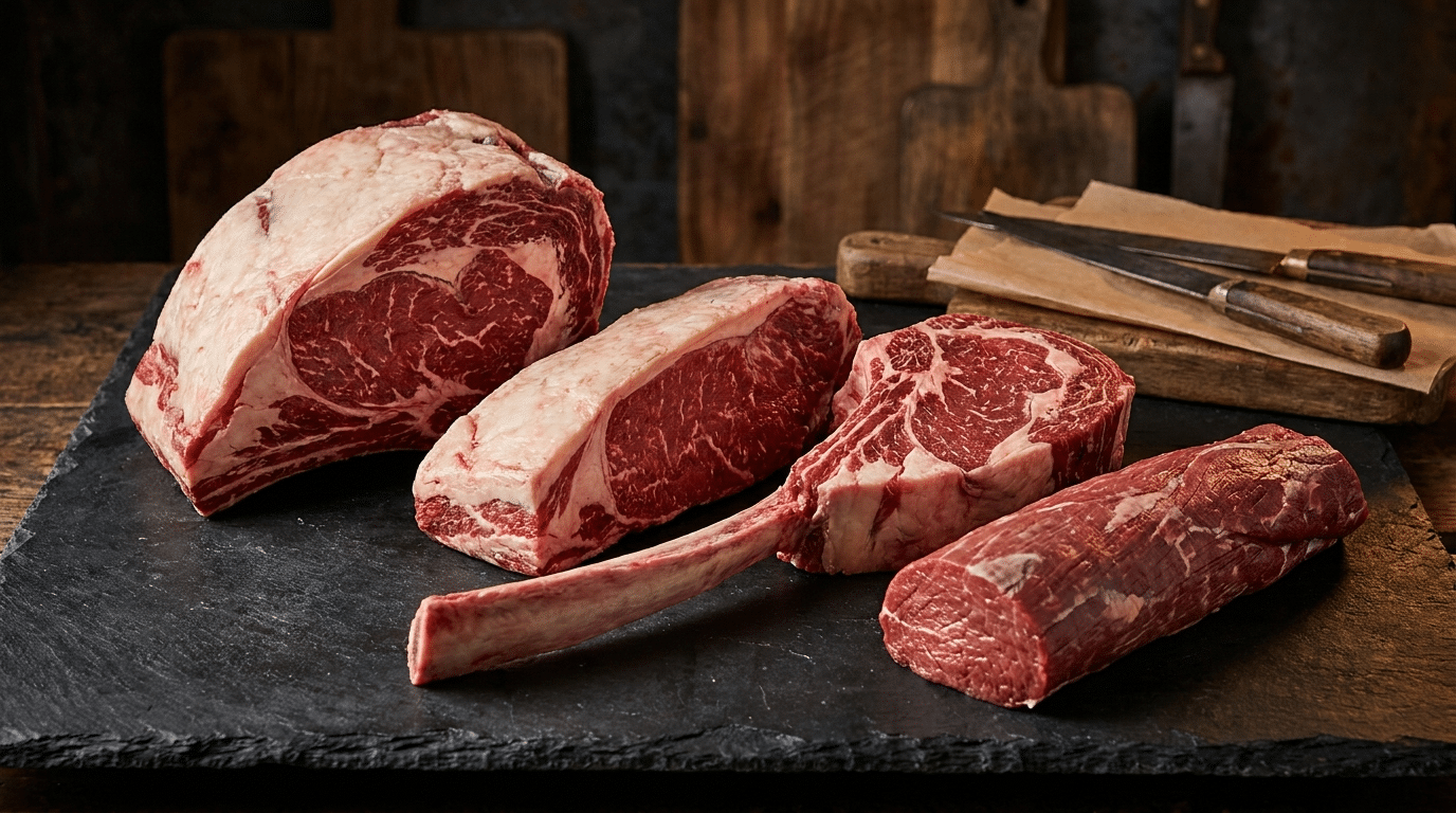 Dry aged olgunlaştırmaya uygun antrikot, kontrfile, tomahawk ve bonfile parçaları