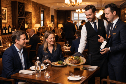 Steakhouse garsonunun misafirlere dry aged bifteği menü diliyle anlatması