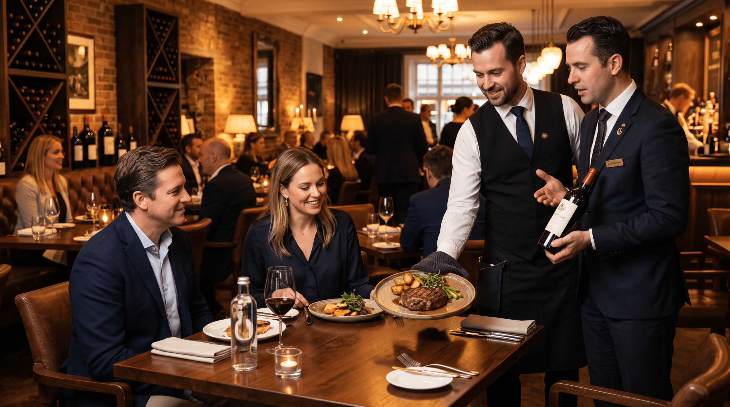 Steakhouse garsonunun misafirlere dry aged bifteği menü diliyle anlatması