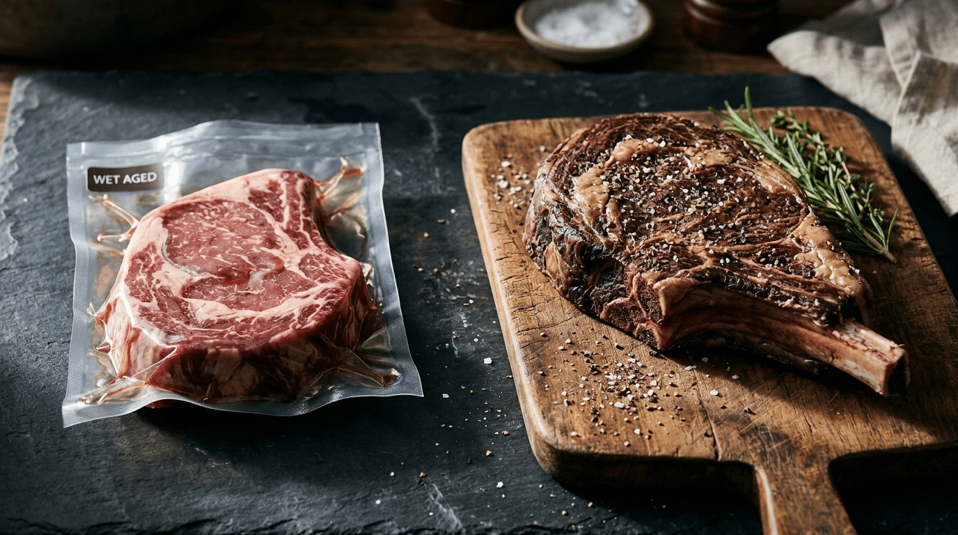 Wet aged ve dry aged et karşılaştırması, ıslak ve kuru olgunlaştırma yöntemi farkları